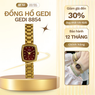 Đồng Hồ Nữ Gedi 8854 Dây Thép Vàng Mặt Vuông Size Nhỏ Phong Cách Tiểu Thư Chống Nước 3ATM Bảo Hành 12 Tháng