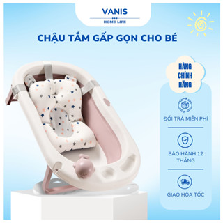  Chậu tắm gấp gọn cho bé Thau tắm cá voi nhỏ  đa năng cho trẻ sơ sinh Bồn tắm tiện lợi có lưới và khay tắm 