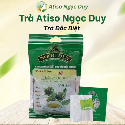 Combo Trà Atiso Ngọc Duy, Atiso Đà Lạt, trà túi lọc, gói xanh, giúp giải nhiệt, mát gan