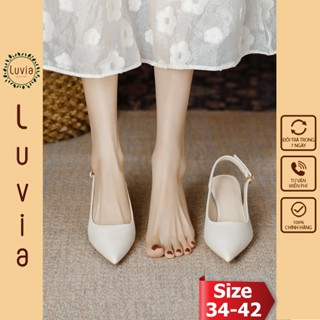 Giày cao gót 5 phân mũi nhọn slingback thiết kế đơn giản dễ mang Luvia 160CG (GIÀY FORM RỘNG - CHÂN GẦY MỎNG LÙI 1 SIZE)