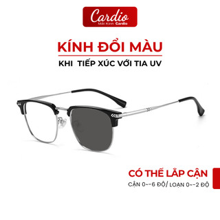  Kính Đổi Màu Nửa Gọng Vuông Nam Kính Cận Có Độ Sẵn Cardio Kính Đổi Màu Thời Trang Nam Nữ C15 