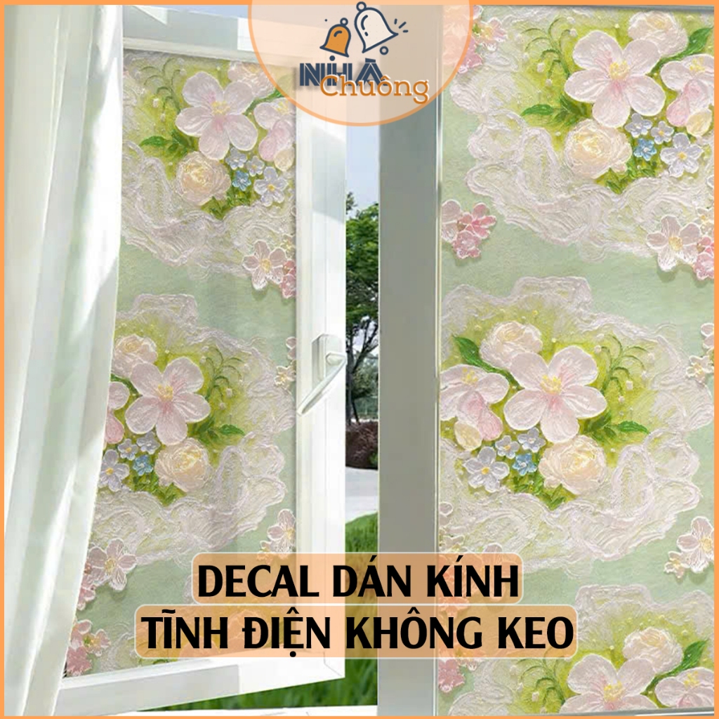 Giấy Dán Kính Mờ Chống Nhìn Trộm TĨNH ĐIỆN KHÔNG KEO, Decal Kính Mờ Dán Cửa Kính Cửa Sổ Phòng Ngủ