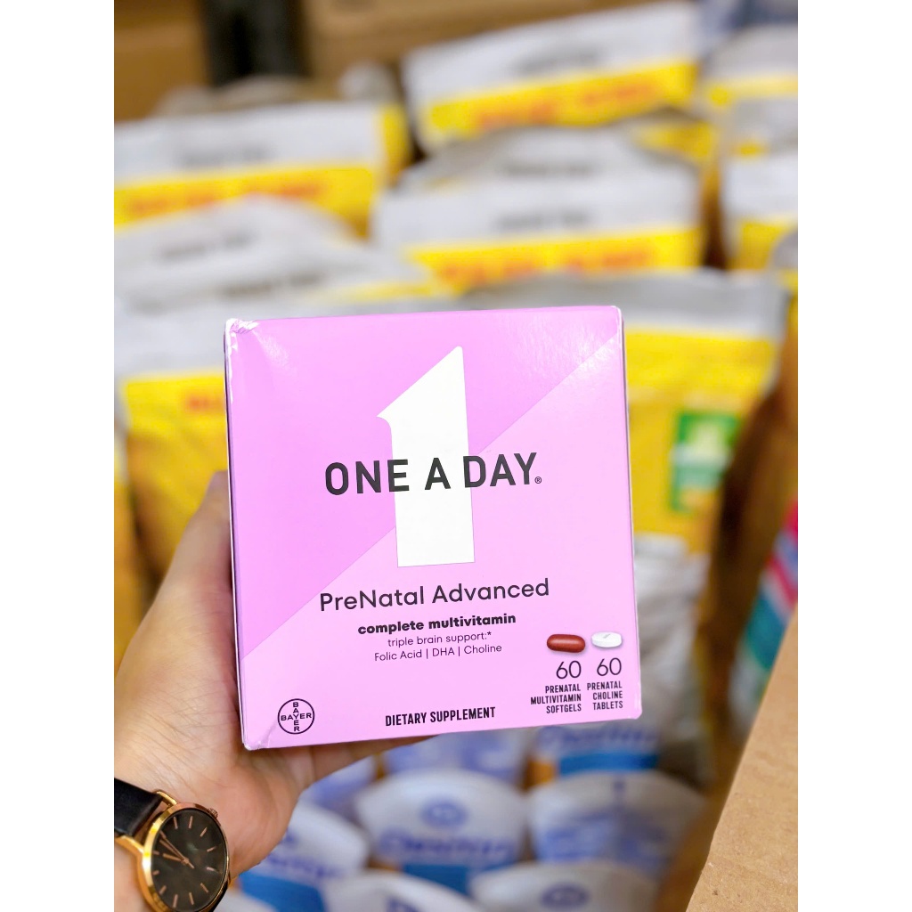VTM mẹ bầu - mẹ sau sinh One A Day PreNatal Advanced [Multivitamin Softgel & Choline]