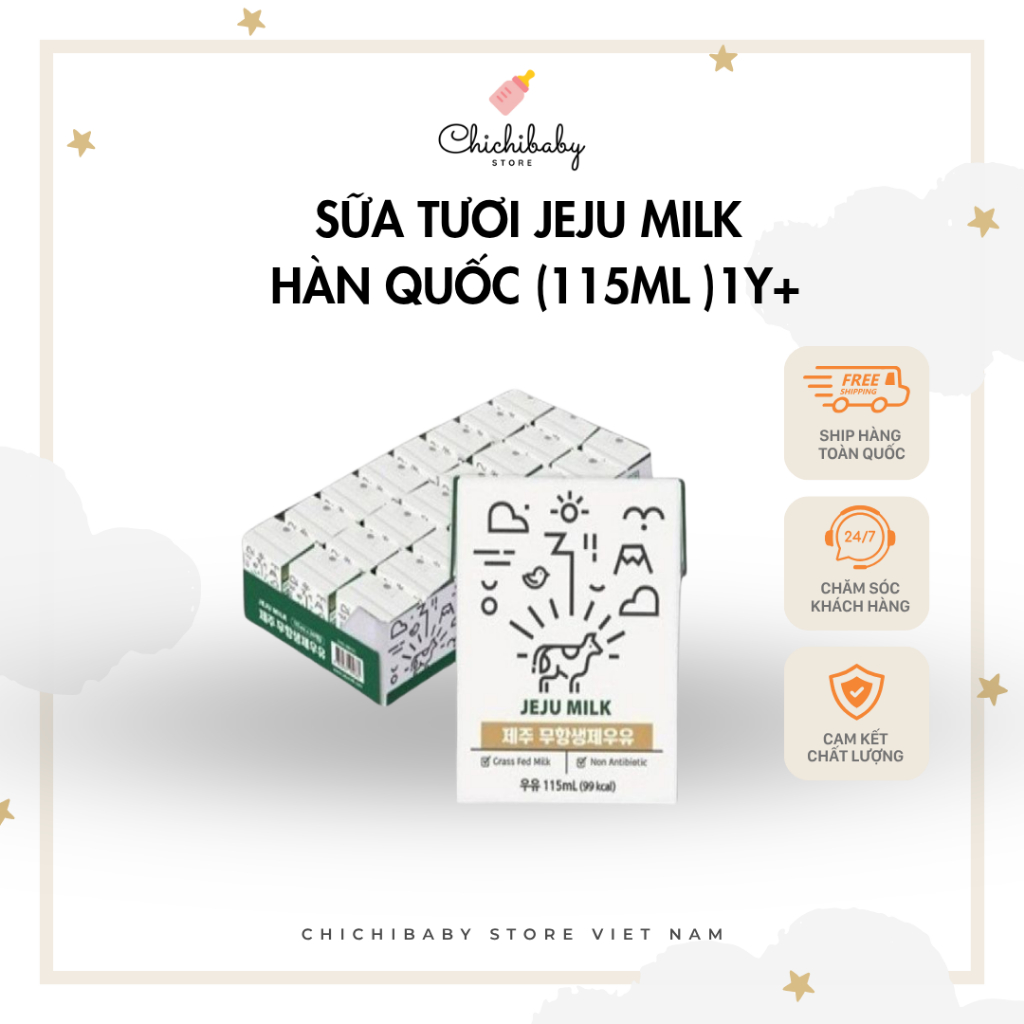 Sữa tươi Jeju milk hàn quốc 115ml 1y+