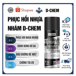   Chai lớn 450ml  Chai Phục Hồi Nhựa Nhám D-Chem - Dạng Xịt Dưỡng & Đánh Bóng Nhựa Nhám Ô Tô Xe Máy 