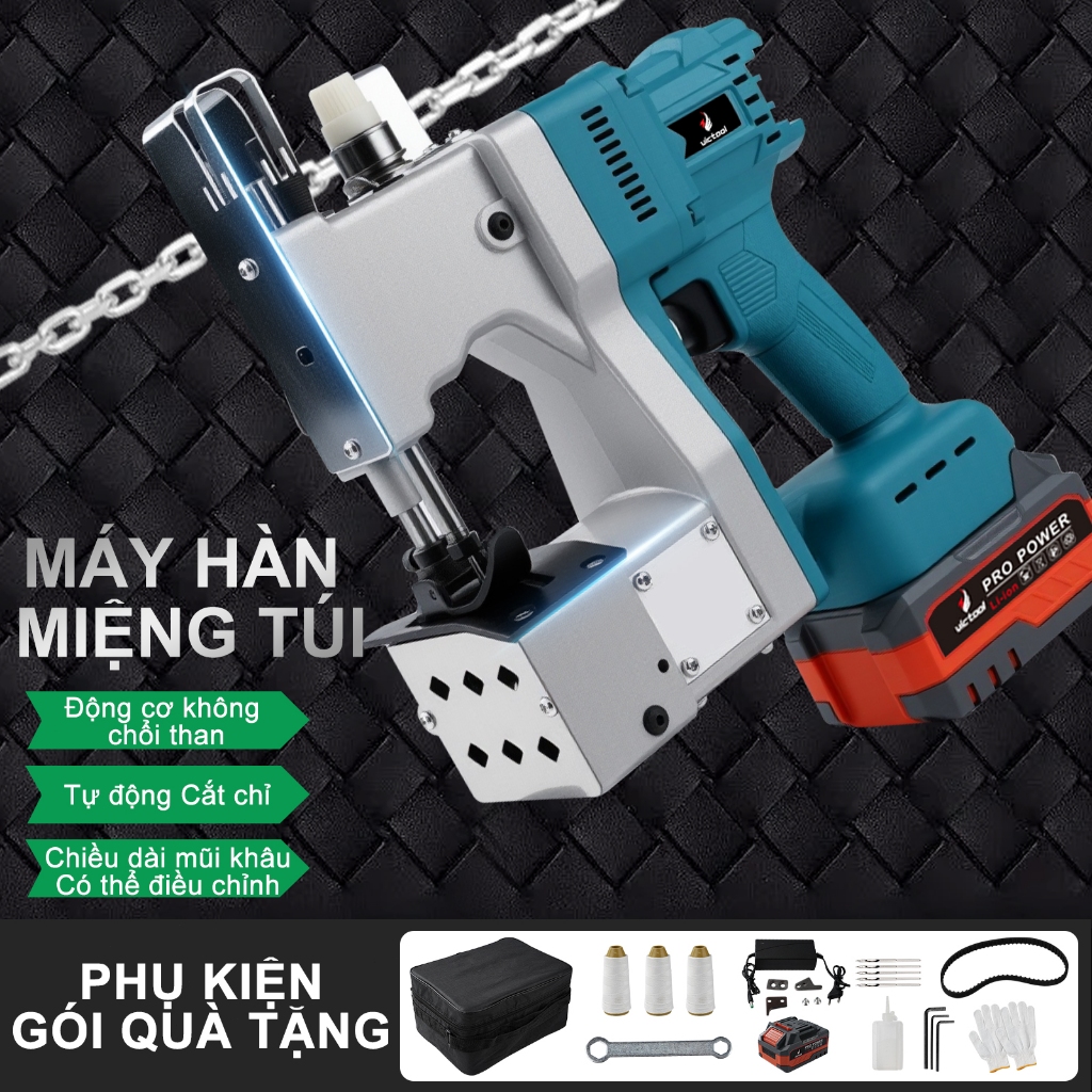  Máy khâu bao cầm tay Máy may bao công nghiệp pin 210W Có thể dùng để khâu các loại bao bì 