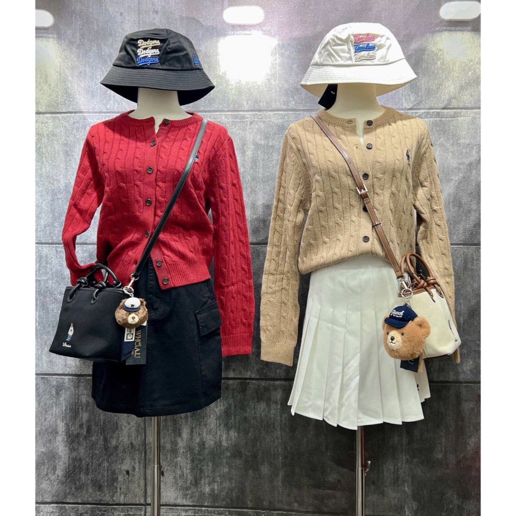 [ CHÍNH HÃNG ] ÁO CARDIGAN WHOAU LEN MÀU ĐỎ & NÂU & XANH