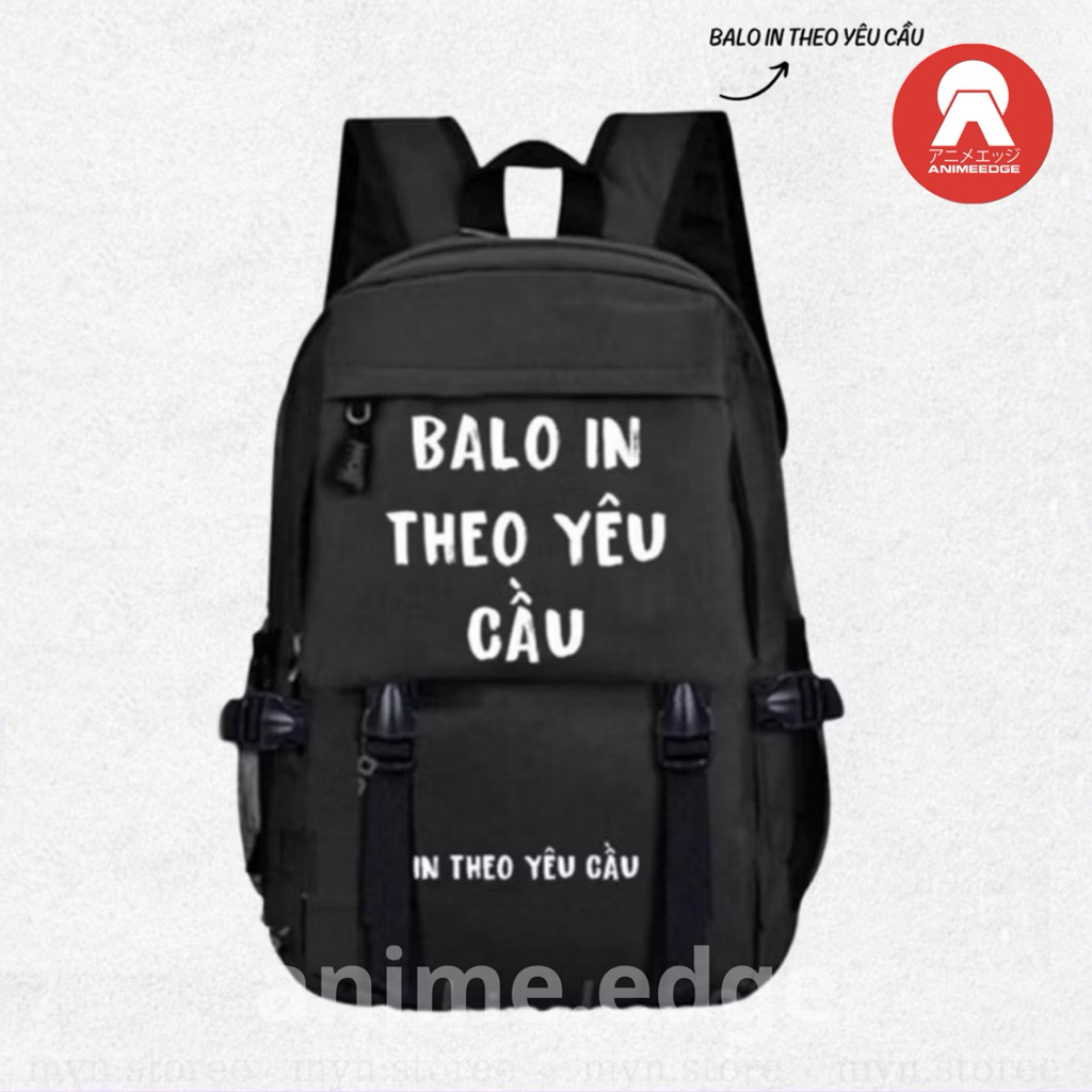 [ Hàng Đẹp] Balo Đi Học Đen Basic Loại Lớn In Theo Yêu Cầu