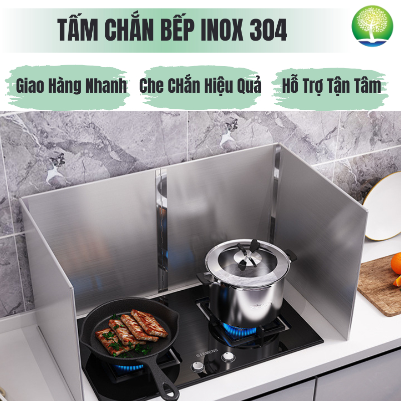 Tấm Chắn Dầu Mỡ, Tấm Chắn Bếp Inox 304 Dụng Cụ Chắn Dầu & Chắn Gió Cho Bếp Ga Bằng Inox 304 Dày Dặn