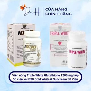 Viên uống Triple White Glutathione 1200 mg hộp 50 viên và Viên uống ID30 Gold White & Suncream 30 Viên
