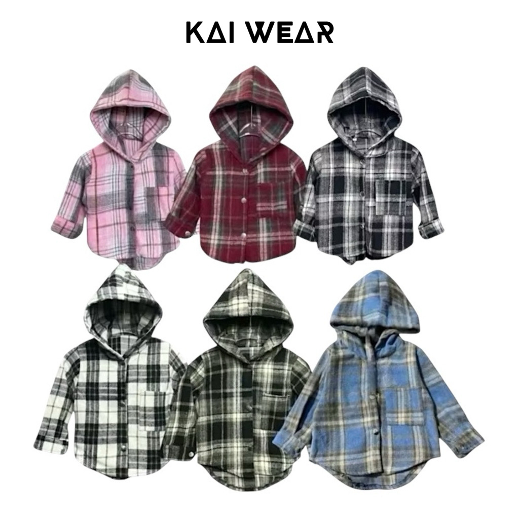 Áo Khoác Dạ Sơ Mi Có Mũ Cho Bé,Vải Dạ Cao Cấp Mềm Mịn Chống Nắng Tốt.Mẫu Mới 2025