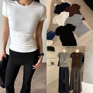  Áo Thun Nữ Baby Tee WGWE 3013 – Áo Phông Ôm Tay Ngắn Trơn Cao Cấp Hot Trend Quảng Châu 