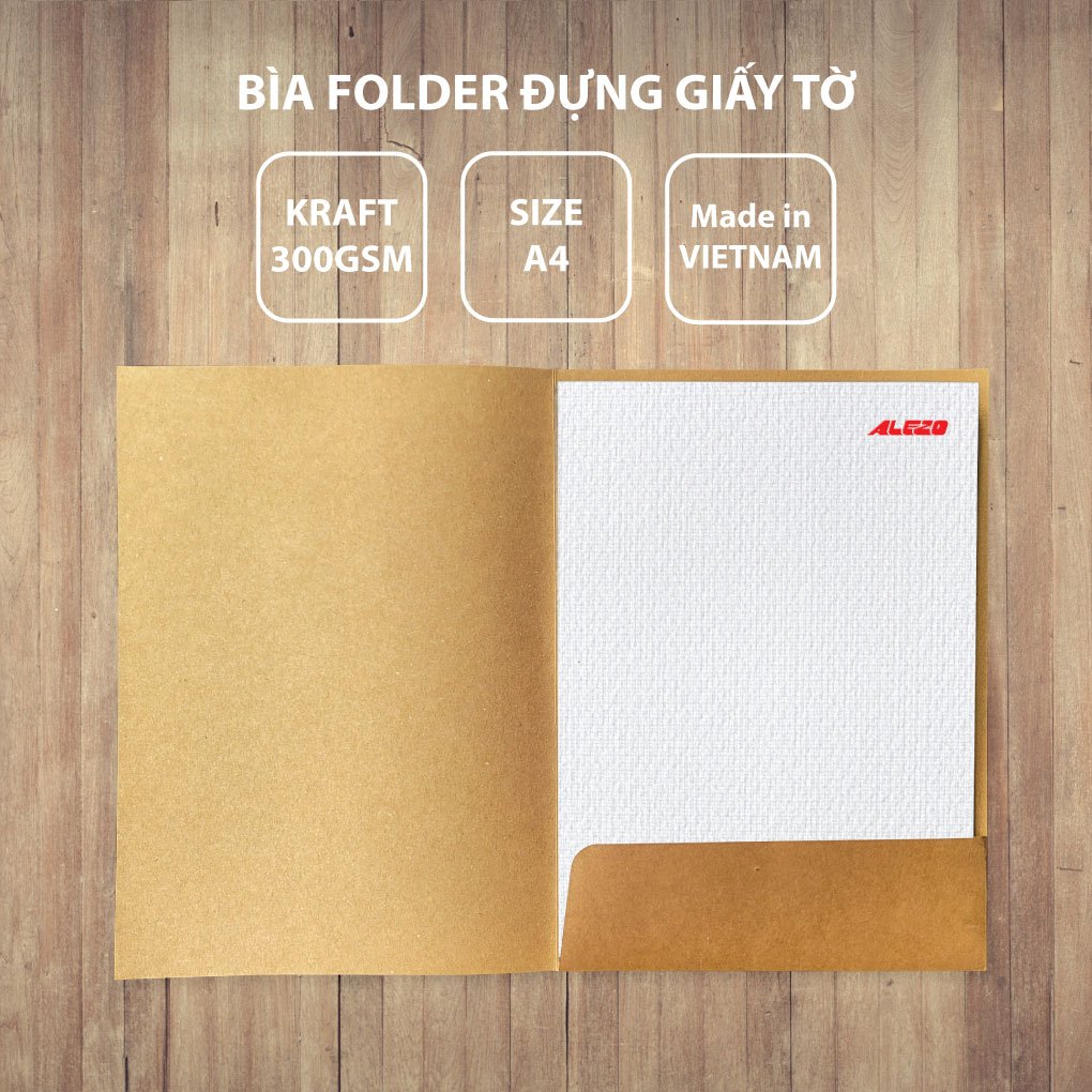 Bìa folder đựng hồ sơ giấy Kraft A4 ALEZO