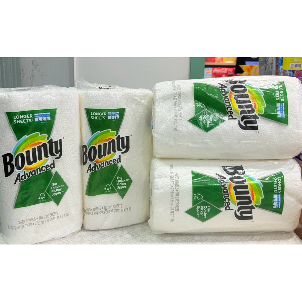 ( Hàng Mỹ) Giấy Lau Đa Năng Bounty Advanced – 101 Tờ 2 Lớp Dày Dặn, Thấm Hút Nhanh, Lau Bếp, Lau Bàn