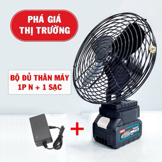 Quạt Tích Điện Pin 10 Cell Dùng Liên Tục 8H, Quạt Makita Để Bàn 2 Cấp Độ Gió Siêu Mát