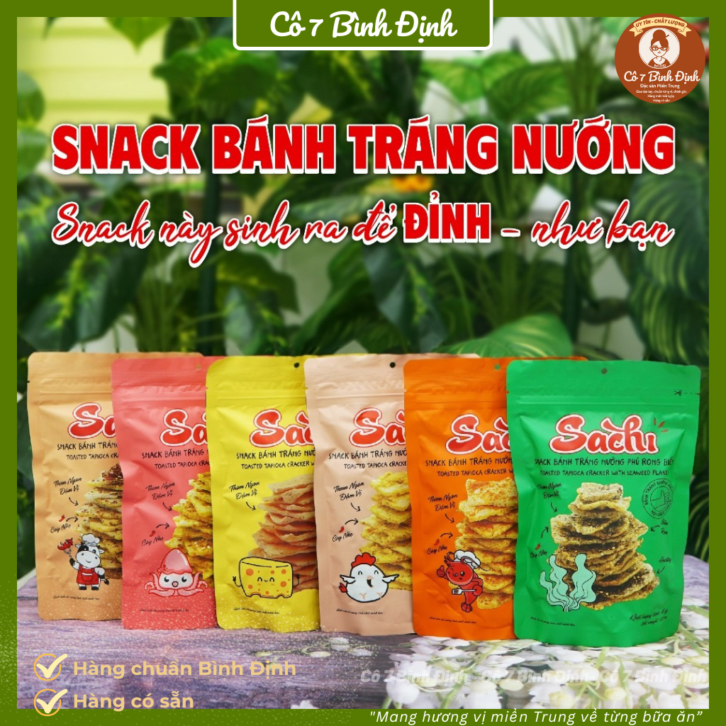 Snack Bánh Tráng Nướng Giòn Sachi Phủ Vị Thơm Ngon Giòn Tan Ăn Vặt Healthy