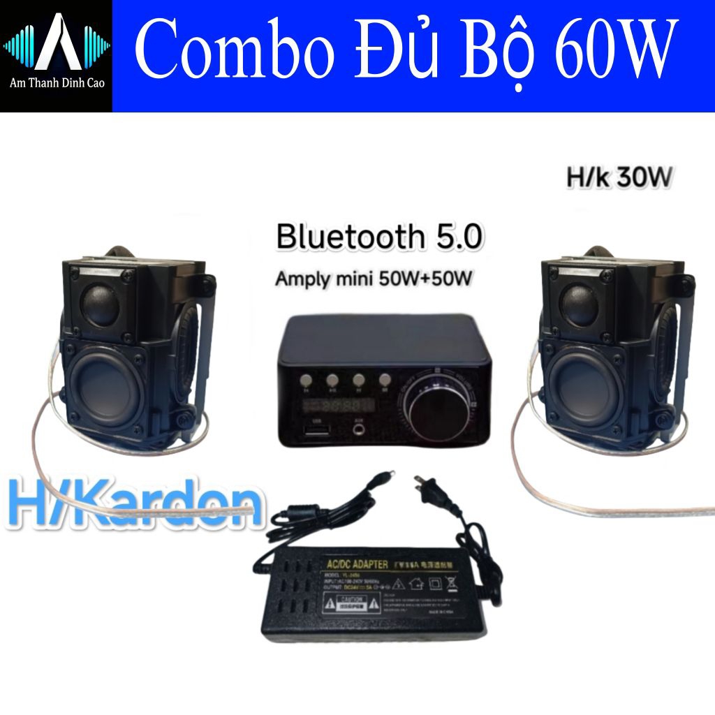 𝗖𝗼𝗺𝗯𝗼 bộ 𝗛𝗮𝗿𝗺𝗮𝗻 𝗞𝗮𝗿𝗱𝗼𝗻 60W làm loa vi tính Diy