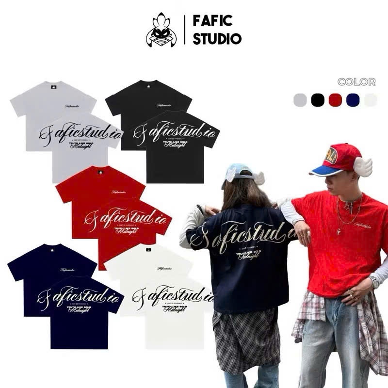 Áo Thun Fafic Midnight Form Boxy Tay Ngắn Unisex Nam Nữ Chất Cotton Dày Dặn | BigBuy360 - bigbuy360.vn