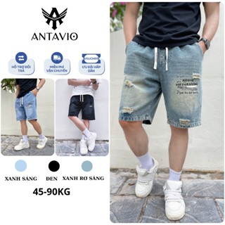 Quần Short Jean Nam, Quần Jean Đùi Bò Lửng ANTAVIO Was Dách Thời Trang Hàn Quốc 3 màu 45-90 KG 361
