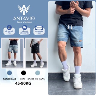 Quần Short Jean, Quần Bò Short Nam  ANTAVIO Chất Liệu Jean Mềm Phong Cách Hàn Quốc 3 Màu 45-90KG 369