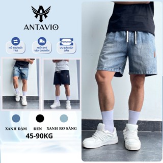 Quần Short Jean Nam  ANTAVIO Chất Liệu Denim Mềm Mại Phong Cách Hàn Quốc 3 Màu 45-90 KG  SHORT 368