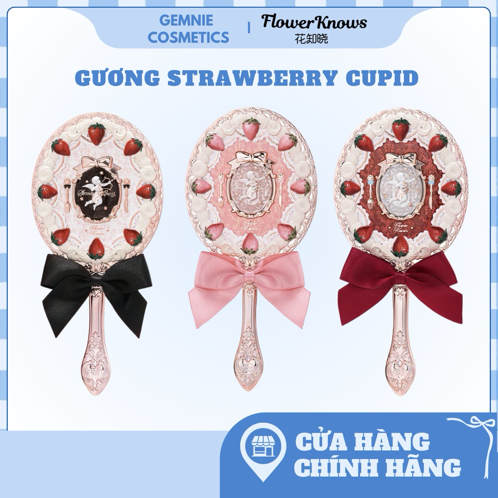  Gương Cầm Tay Lớn FLOWER KNOWS Strawberry Cupid 