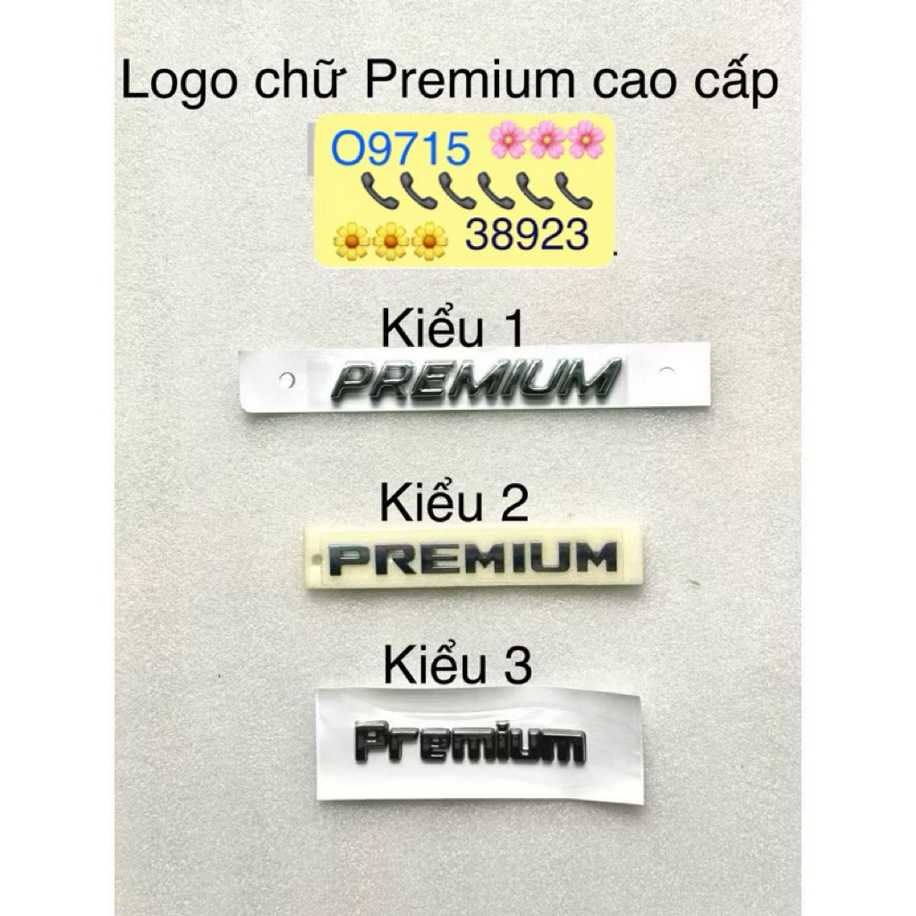 LOGO CHỮ PREMIUM XỊN DÁN XE