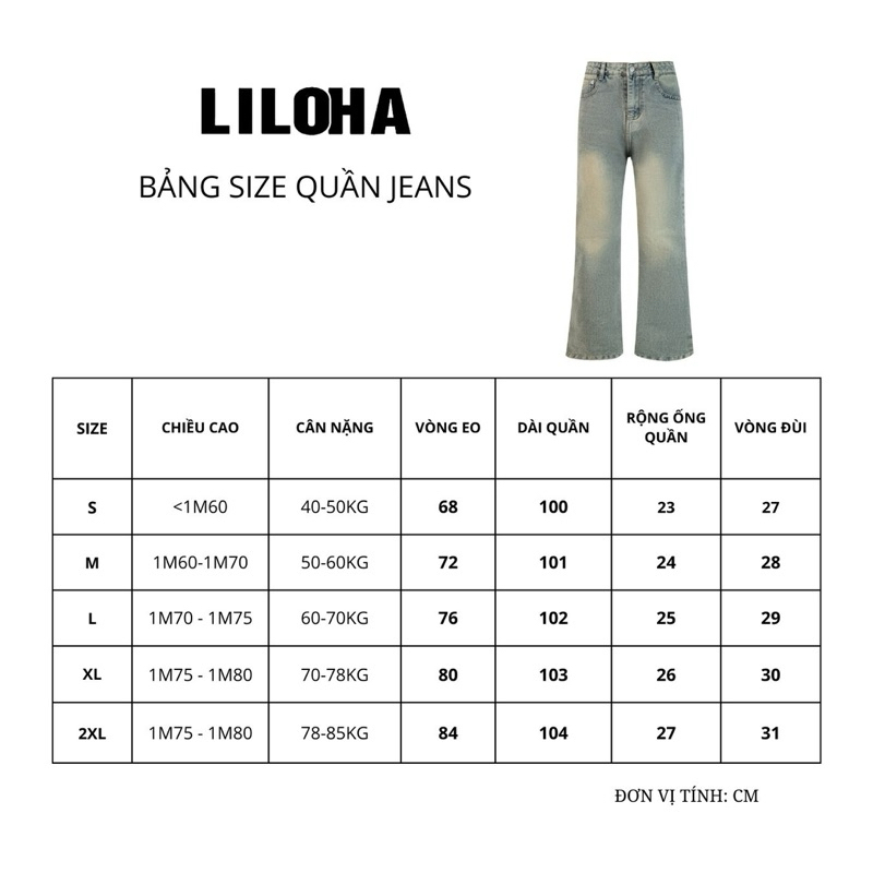 [LILOHA x DEAL MỞ BÁN] QUẦN JEAN TRƠN LOE NHẸ LILOHA WASH NHIỀU MÀU_Quần Jean Menswear Q3 | BigBuy360 - bigbuy360.vn