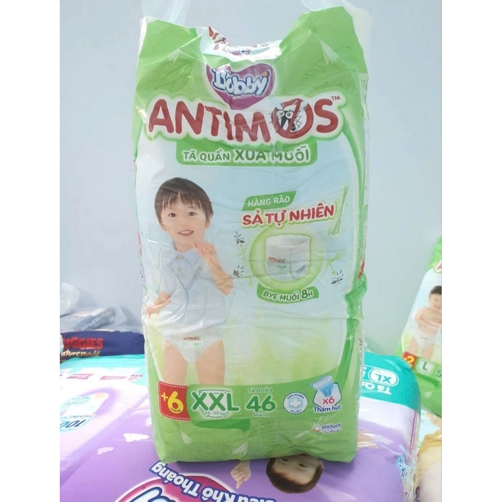 Tã quần Bobby Antimos Xua Muỗi size XXL 46+6 miếng