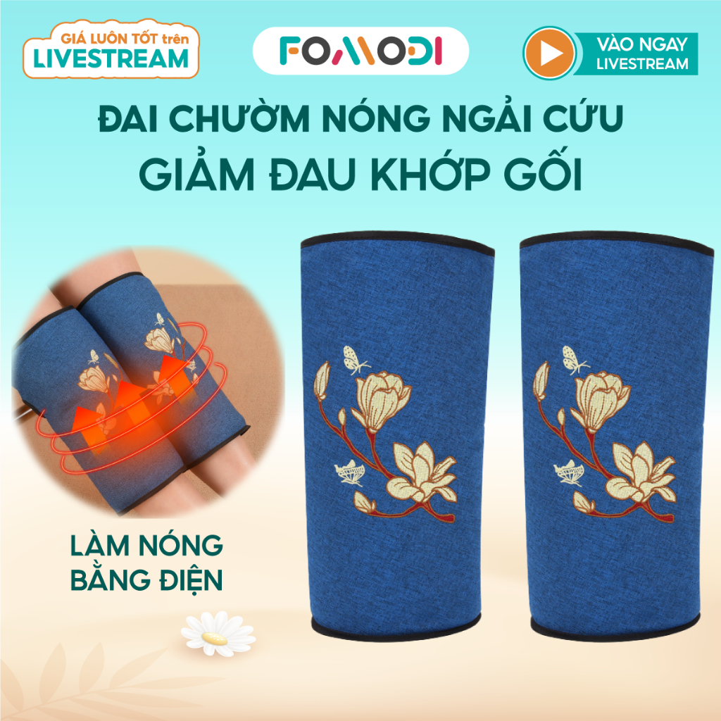 Đai chườm nóng ngải cứu giảm đau khớp gối Fomodi, Massage đầu gối, Giảm nhức mỏi thoái hóa khớp gối