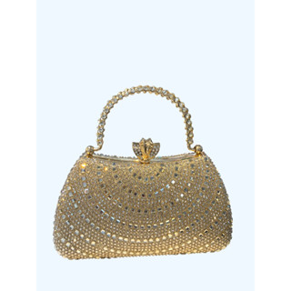 Túi Xách Nữ Dự Tiệc Đính Đá Hoạ Tiết Sang Trọng Lấp Lánh-Túi Xách Dạ Hội Quai Đá Khoá Nữ Hoàng Siêu Đẹp Cho Mẹ
