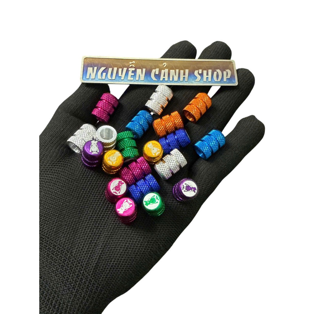 Sỉ 10 Cặp ốc van vòi xe đạp,xe điện,xe máy,đủ màu kiểu hình thằng nhóc
