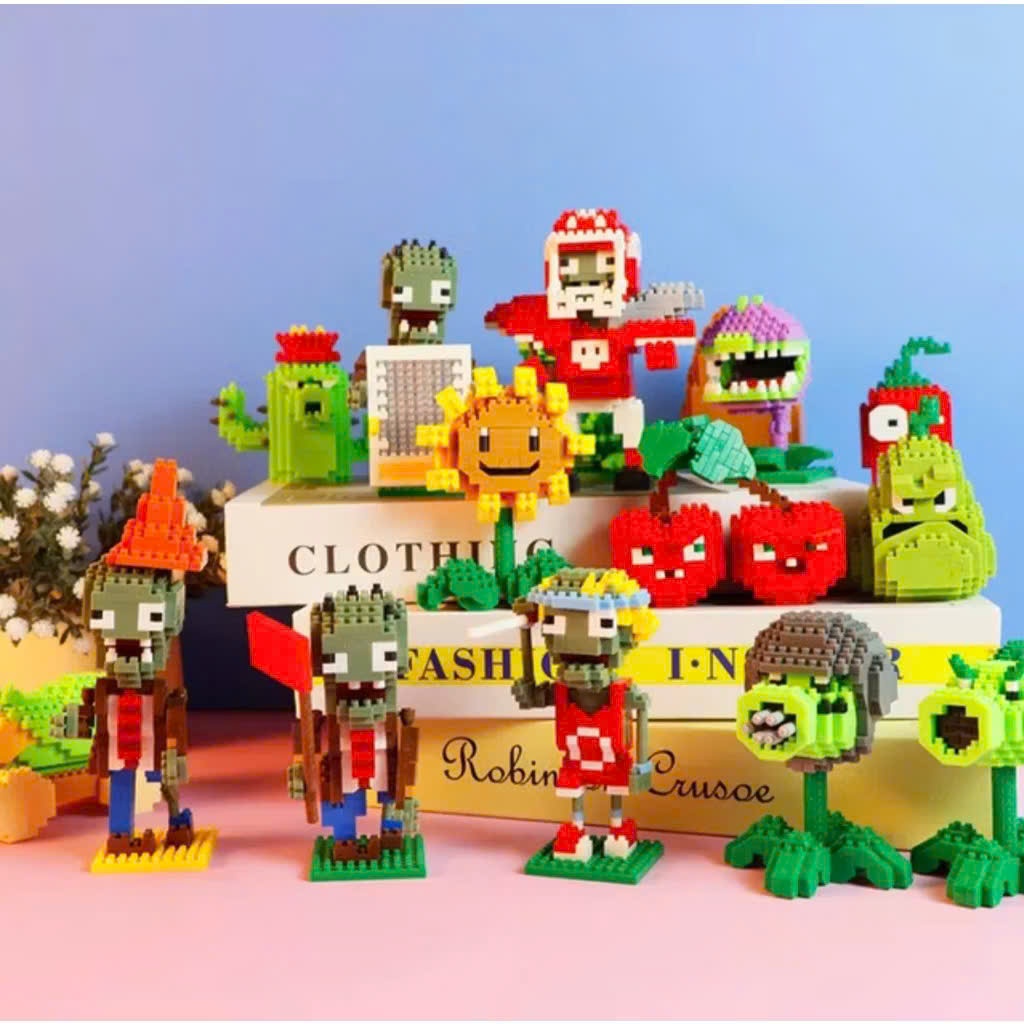 Đồ Chơi Plants vs Zombie Mô Hình Lắp Ráp 3D Hoa Quả Nỗi Giận Đại Chiến Zombie