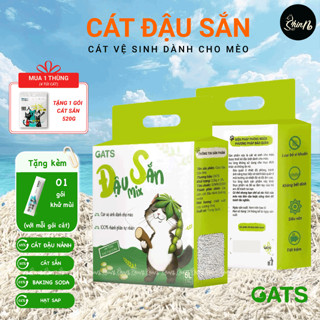 [Xả bồn cầu]Cát Đậu Sắn,Cát vệ sinh cho Mèo,Cát sắn cho mèo thế hệ mới Thương hiệu Cats