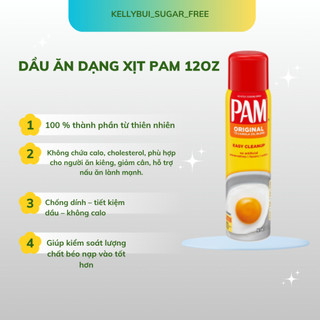  Dầu ăn dạng xịt Pam 12oz cho người ăn kiêng tiểu đường eat clean keto ,gymer 
