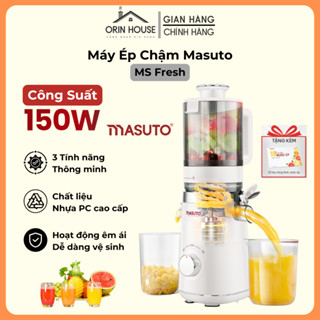 Máy Ép Chậm Masuto MS Fresh, Công Suất 150W, Ép Nguyên Quả kiệt Bã, Ép Cần Tây, Rau Củ, Làm Kem, Đường Kính Ống 120mm