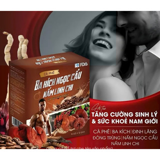 Cà Phê Bổ Thận Tráng Dương Tăng Cường Sinh Lý Nam Ba Kích Ngọc Cẩu Nấm Linh Chi, Hộp 15 Gói