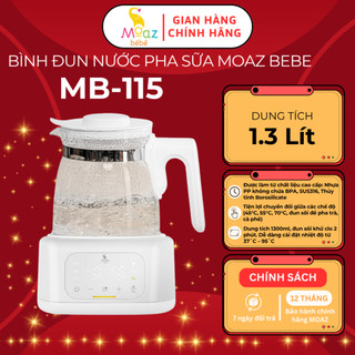  Máy hâm đun nước pha sữa MOAZ BEBE MB115 dung tích 1,3 lít đun sôi giữ ấm khử Clo trong 2 phút 