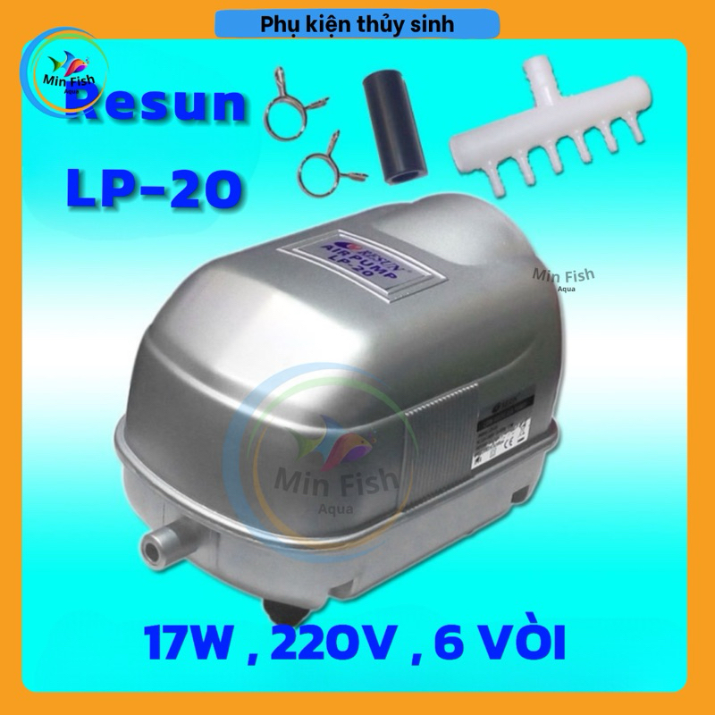 Máy Sủi Khí Bể Cá RESUN LP20 LP40 LP60 LP100 LP200 - Máy Oxy Cho Bể Cá Koi