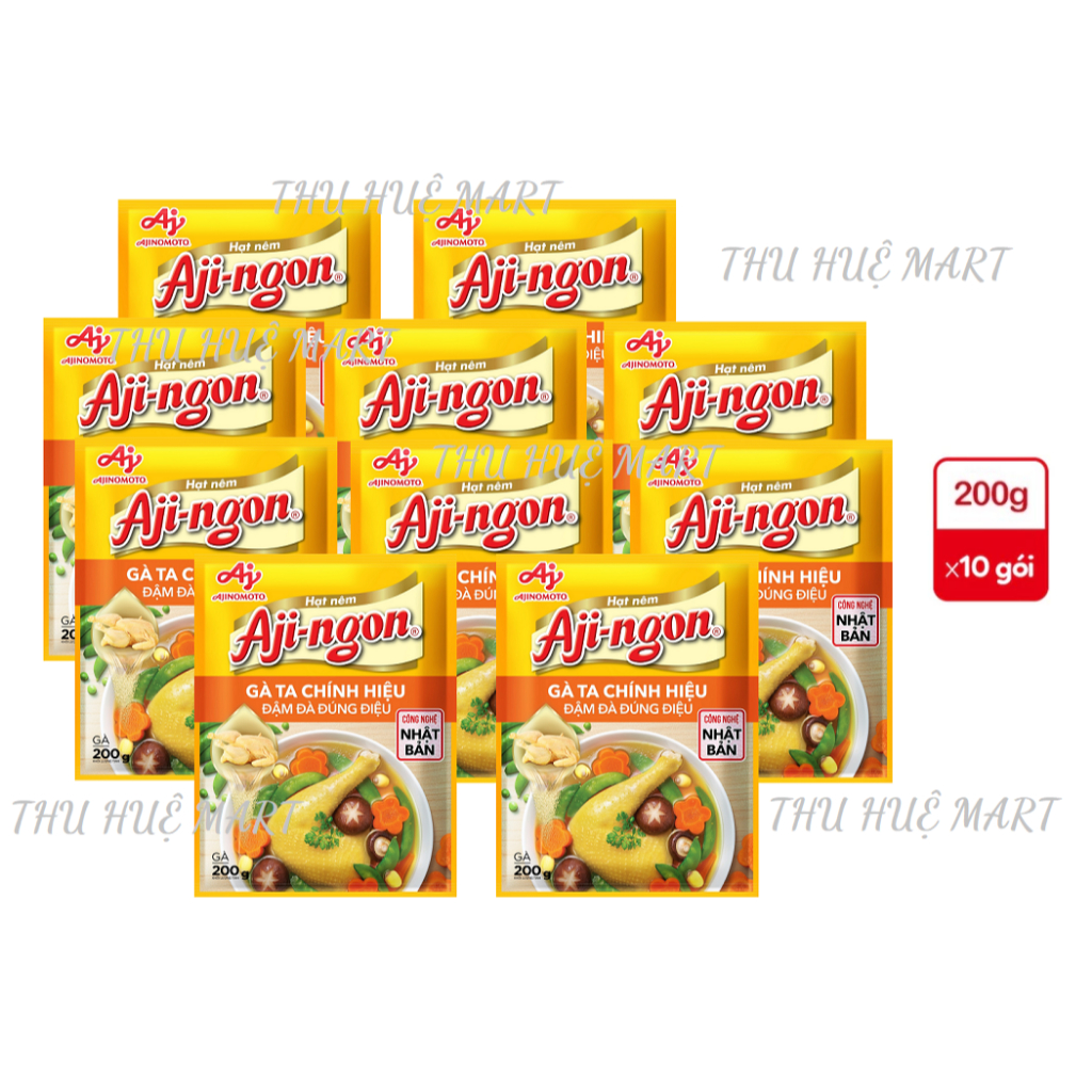 Combo 10 gói Hạt nêm Aji-ngon Gà 200g