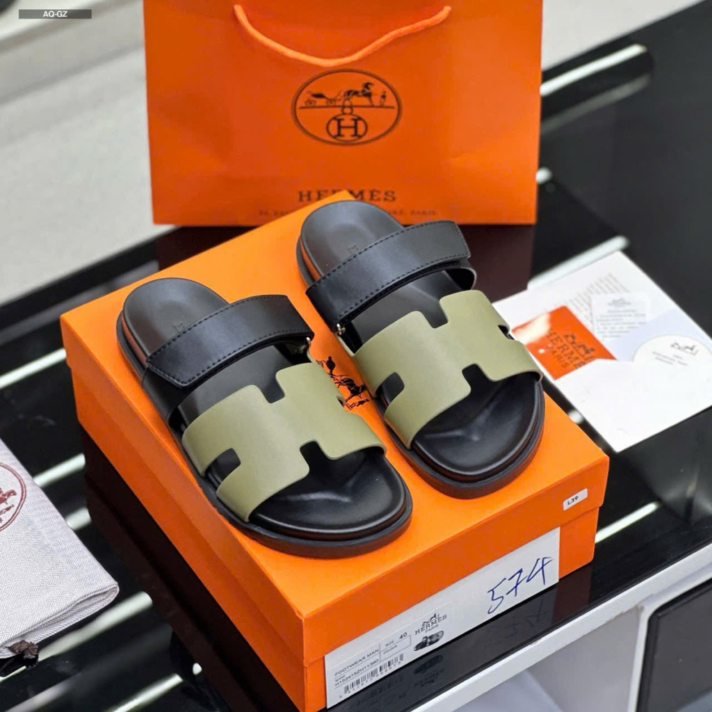 Dép HM Chype Quai Dán Màu Olive Phối Đen Hàng Cao Cấp