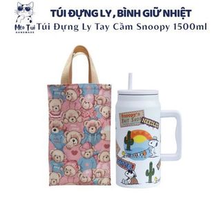  Túi Vải 2 Lớp Đựng Bình Giữ Nhiệt Snoopy 1500ml - Hàng May Đo thủ Công 