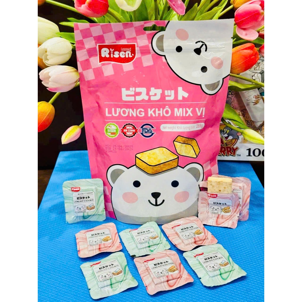 [ BỊCH 288G ] LƯƠNG KHÔ MINI MIX VỊ ĐẬU PHỘNG VÀ SỮA MUỐI RISEN