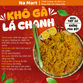 500g Khô Gà Lá Chanh, Khô Gà Cay Lá Chanh Đóng Túi Khóa Zíp 500g Hàng Xuất Bán Siêu Thị