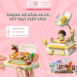  Mô hình lắp ráp FERMIBOX  JOJO JUMP đồ chơi xếp hình máy phát nhạc máy đánh chữ hộp blind box 