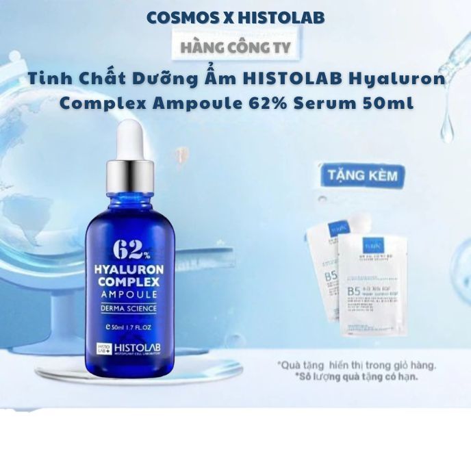 Tinh Chất Dưỡng Ẩm HISTOLAB Hyaluron Complex Ampoule 62% Serum - Tăng Độ Đàn Hồi, Mềm Mịn Da