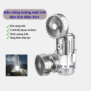  Đèn năng lượng mặt trời đèn tích điện 3in1 siêu sáng kèm quạt tích điện và sạc điện thoại tiện lợi  YPX9  
