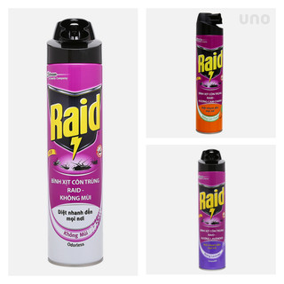 Bình xịt côn trùng​ RAID Xịt Muỗi, Gián, Kiến (Lavender |‎ Cam chanh | Không mùi)