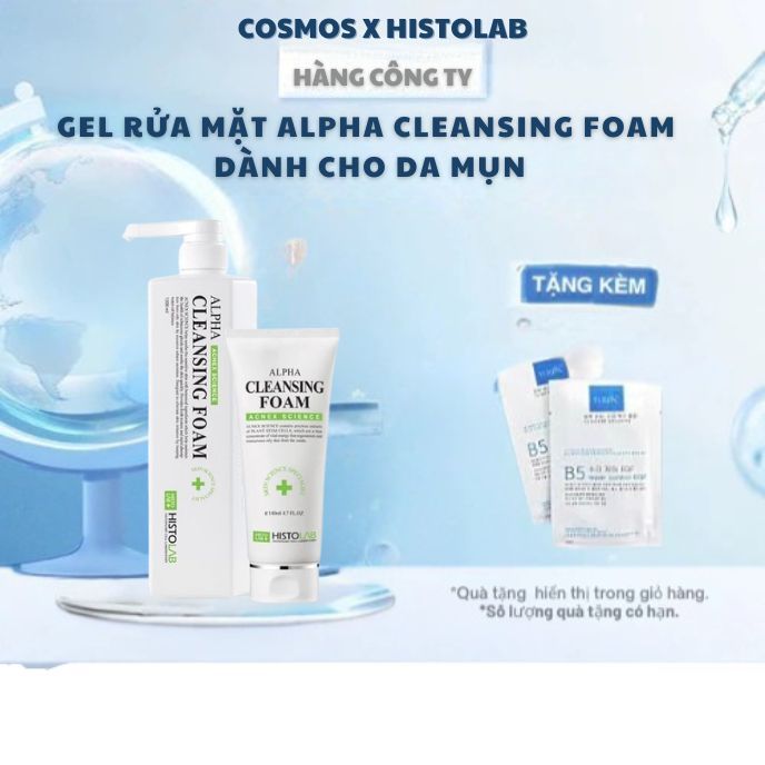 Gel Rửa Mặt Bỏ Mụn Histolab Alpha Cleansing Foam Giúp Làm Sạch Da , Điều Tiết Bã Nhờn Hiệu Quả