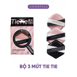  Mút Trang Điểm AMORTALS Tie Tie 2 Mặt Set 3 Miếng Tán Nền Che Khuyết Điểm Mịn 